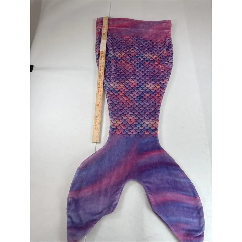 Comfy Tails Mermaid Tails Fleece Cozy Throw Blanket Purple/Pink Size 21 x 44